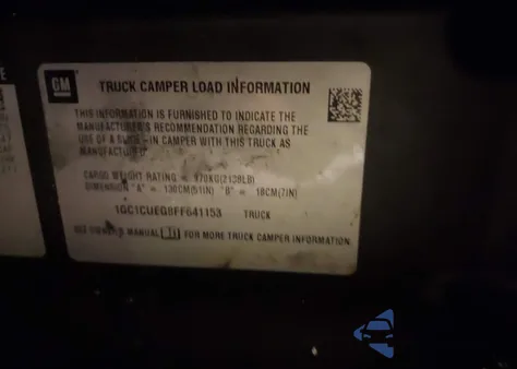 2015 Chevrolet Silverado 2500Hd Wt из США, поврежденный, VIN 1GC1CUEG8FF641153